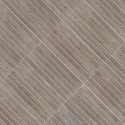 5x10 Gems 3D-Geometric Ribbed Solid-Color Glossy Smooth Porcelain Tile Brown