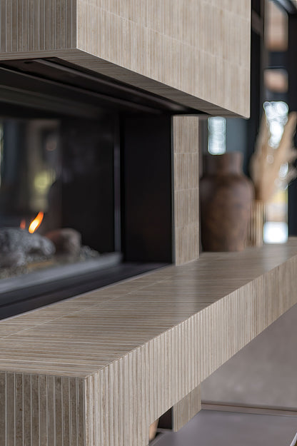 5x10 Gems 3D-Geometric Ribbed Solid-Color Glossy Smooth Porcelain Tile Brown