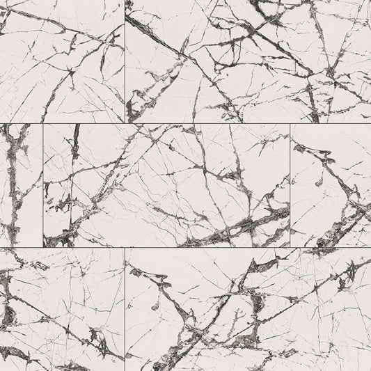 24x48 Lux Iceberg Marble-Look Polished Smooth Porcelain Tile Ivory Marble