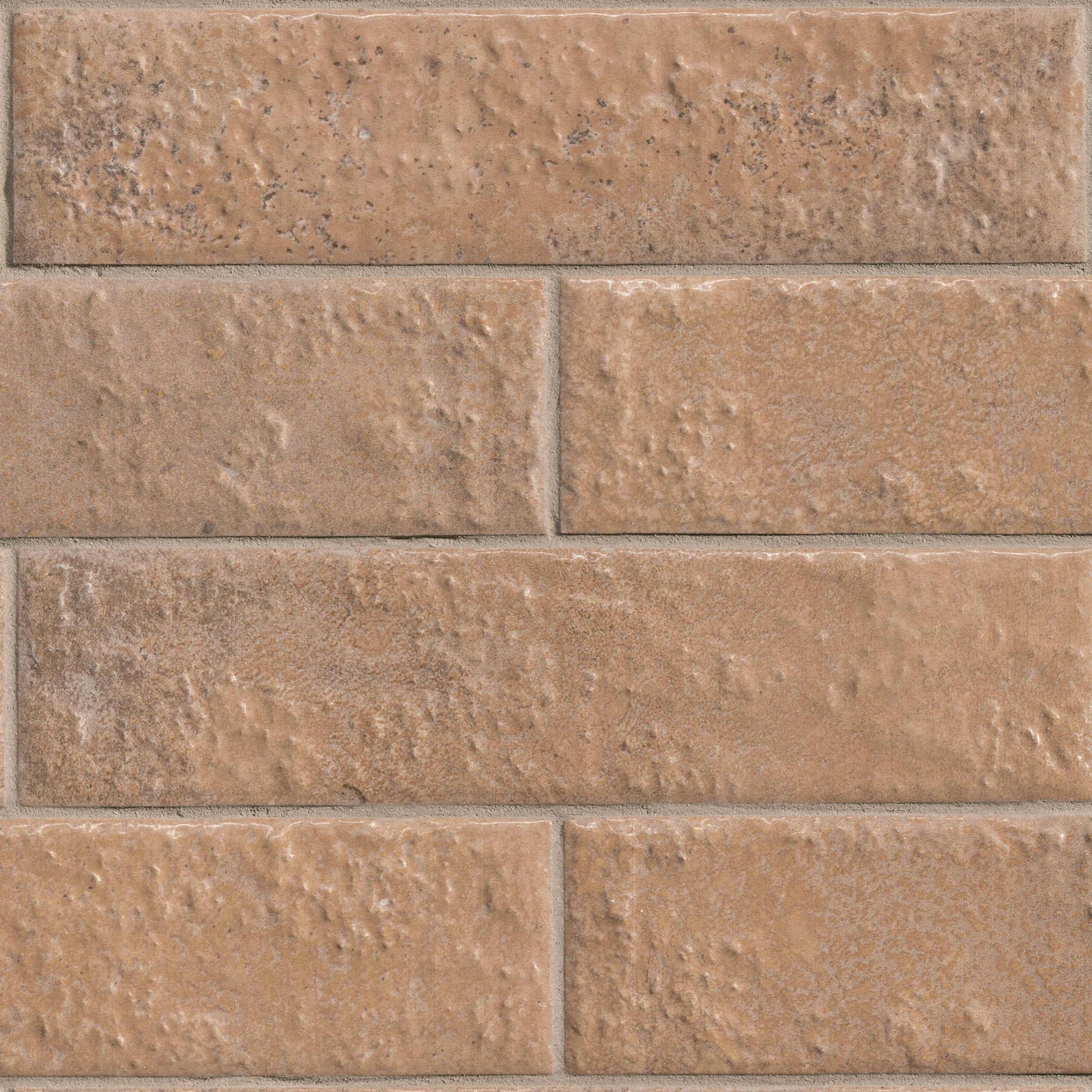 2.5x10 Mattonella Natural-Look Satin Textured Ceramic Tile Clay Brown
