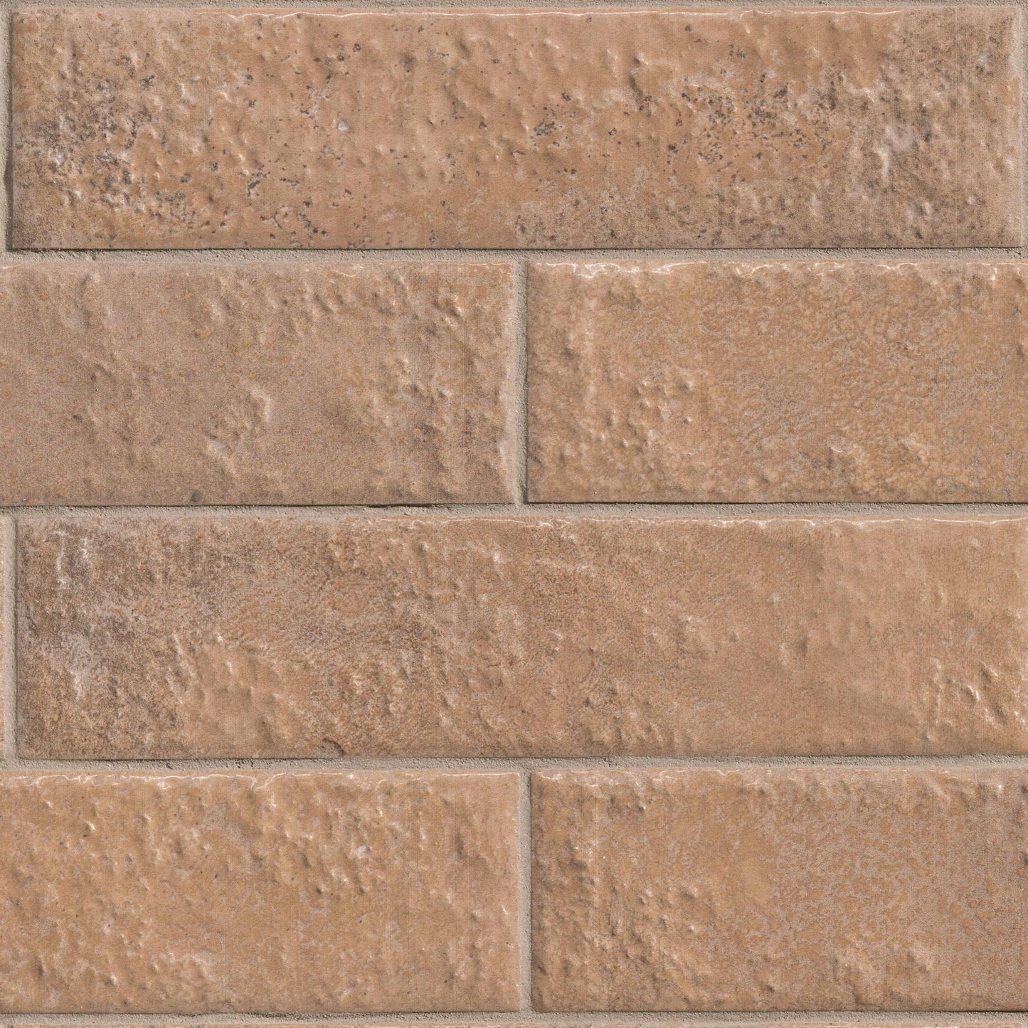 2.5x10 Mattonella Natural-Look Satin Textured Ceramic Tile Clay Brown