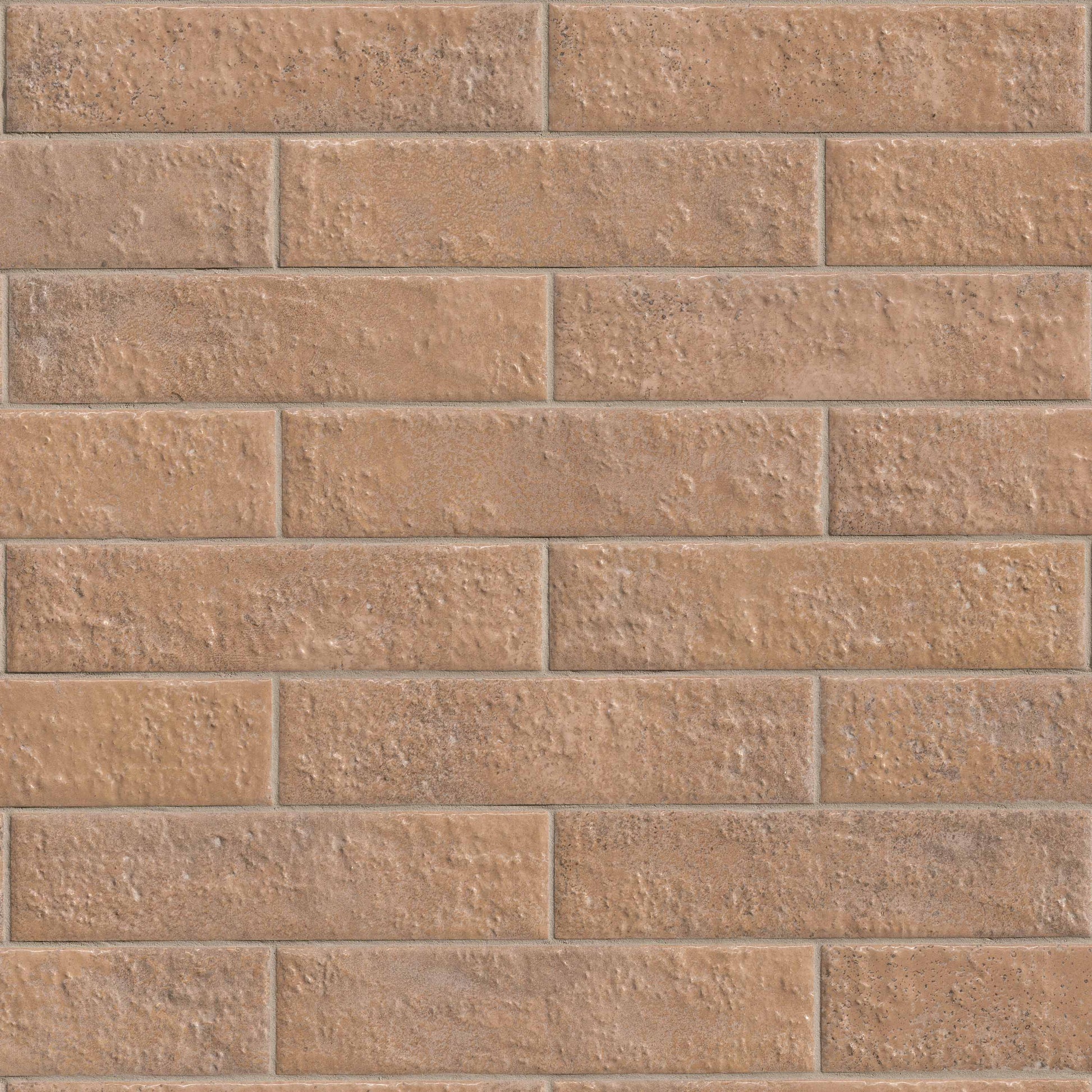 2.5x10 Mattonella Natural-Look Satin Textured Ceramic Tile Clay Brown