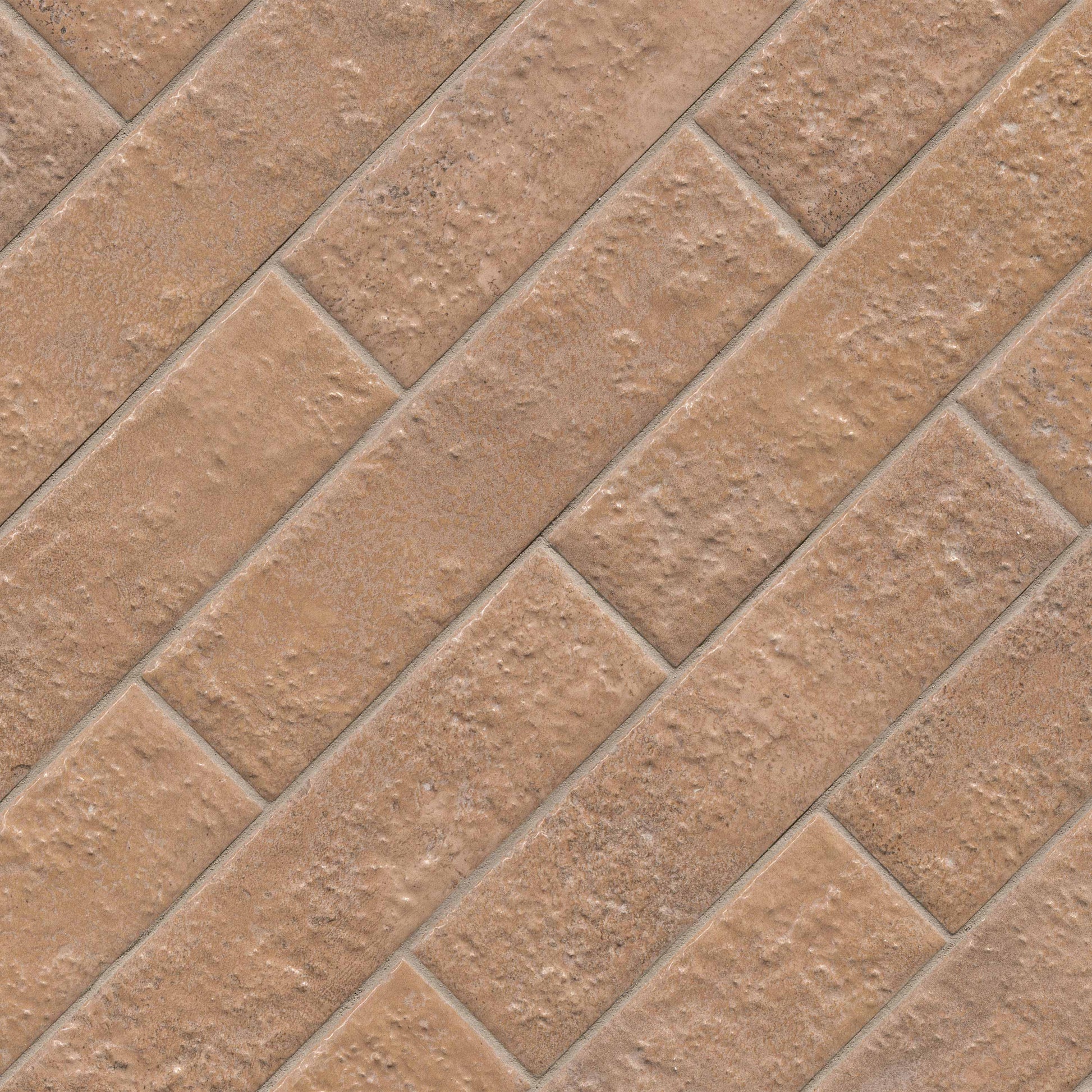 2.5x10 Mattonella Natural-Look Satin Textured Ceramic Tile Clay Brown