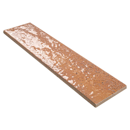 2.5x10 Mattonella Natural-Look Satin Textured Ceramic Tile Clay Brown