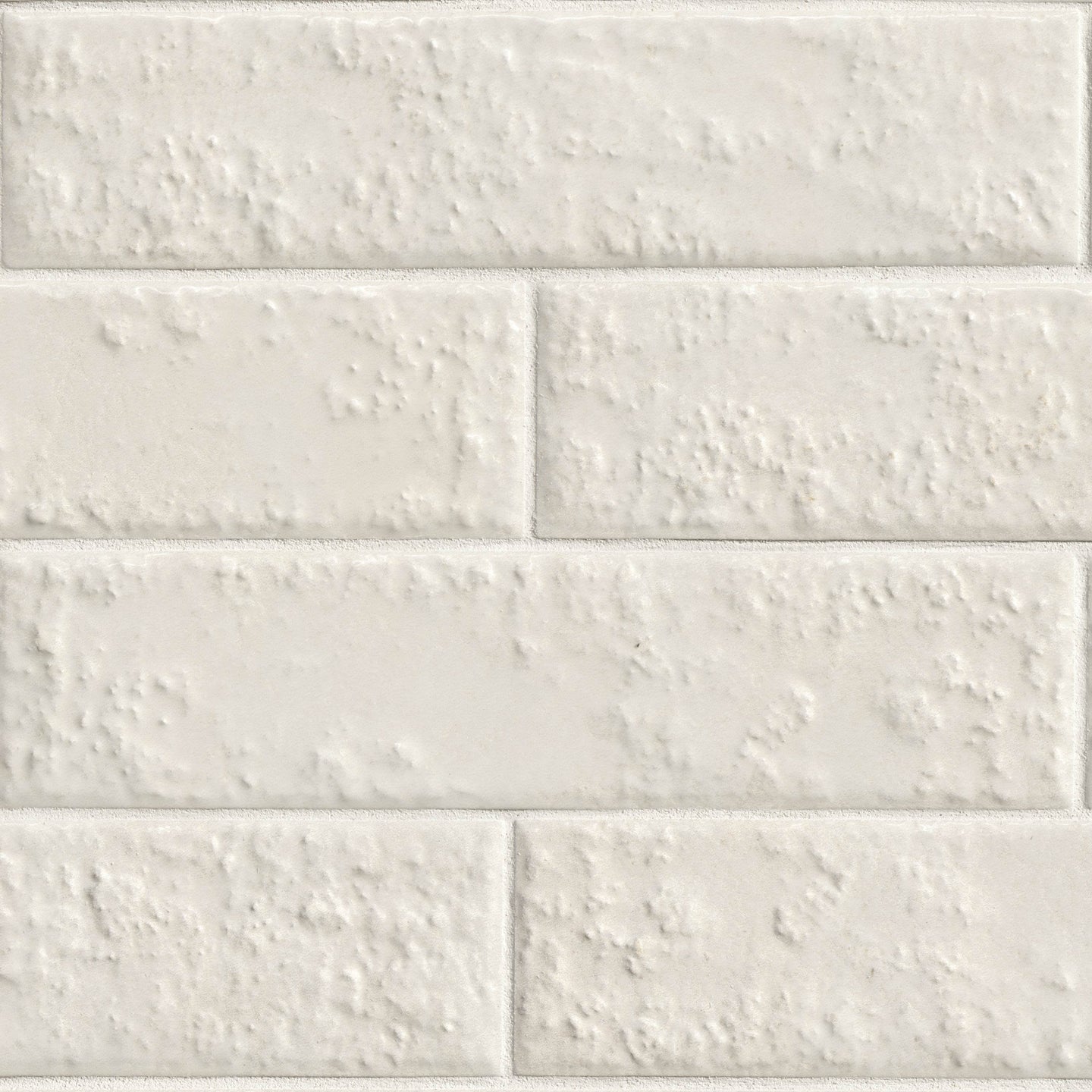 2.5x10 Mattonella Natural-Look Satin Textured Ceramic Tile Soft Cream