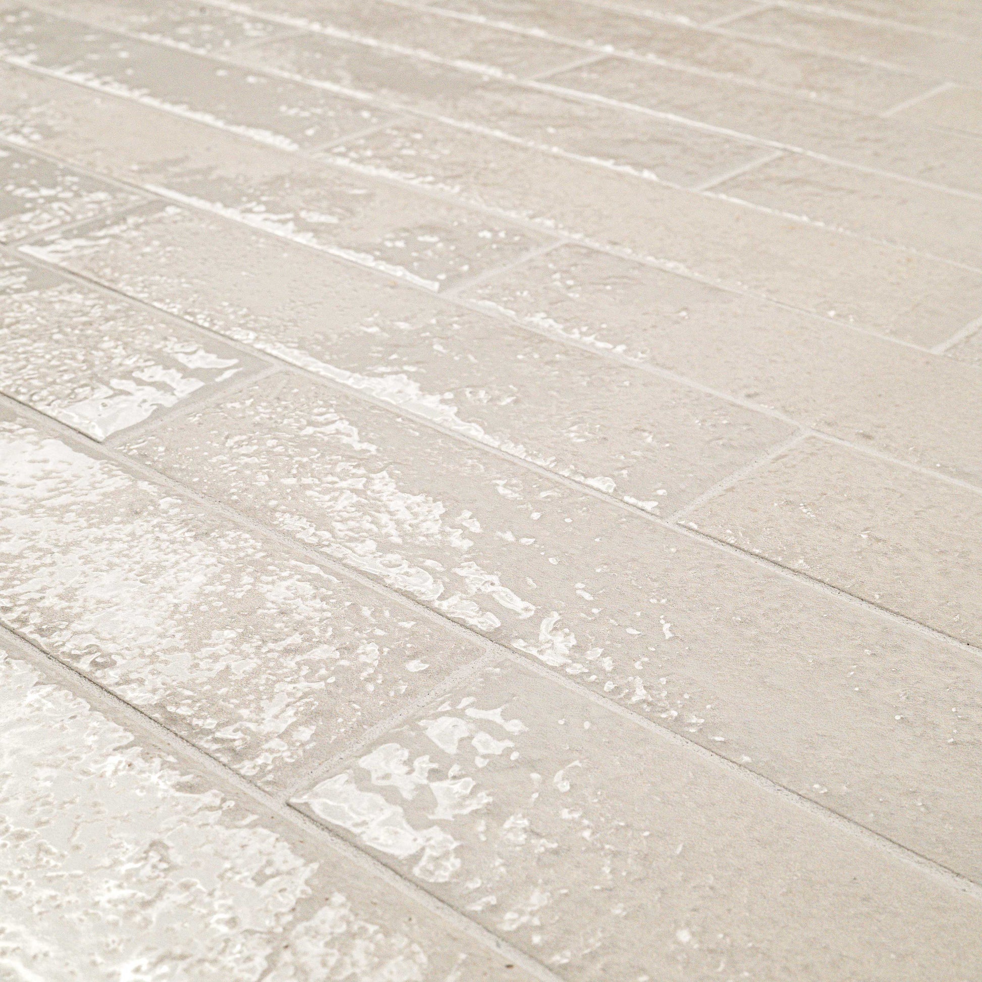 2.5x10 Mattonella Natural-Look Satin Textured Ceramic Tile Soft Cream