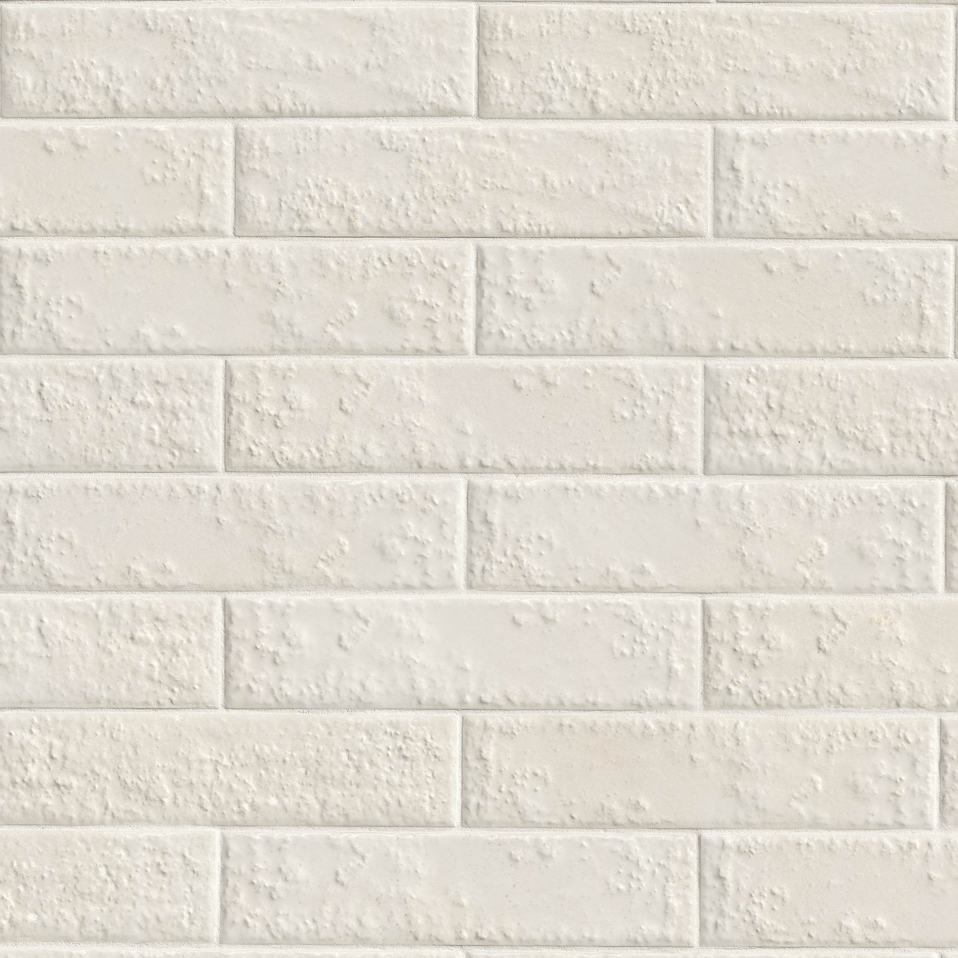 2.5x10 Mattonella Natural-Look Satin Textured Ceramic Tile Soft Cream