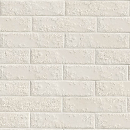 2.5x10 Mattonella Natural-Look Satin Textured Ceramic Tile Soft Cream
