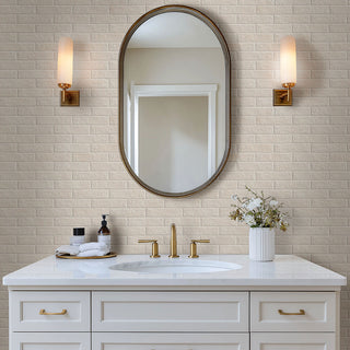 Soft Cream - 2 1/2" Mattonella Natural-Look Satin Textured Ceramic Tile