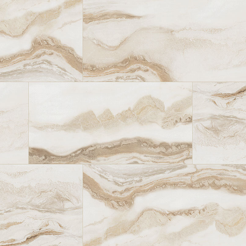 24x48 Nebula Stone-Look Polished Textured Porcelain Tile Sand Beige