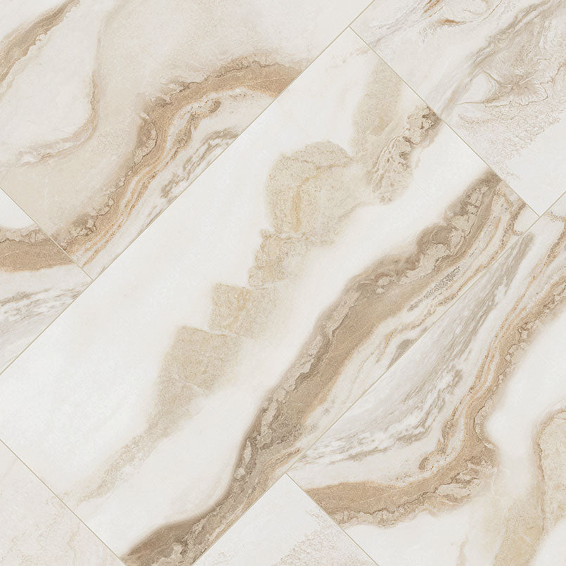 24x48 Nebula Stone-Look Polished Textured Porcelain Tile Sand Beige