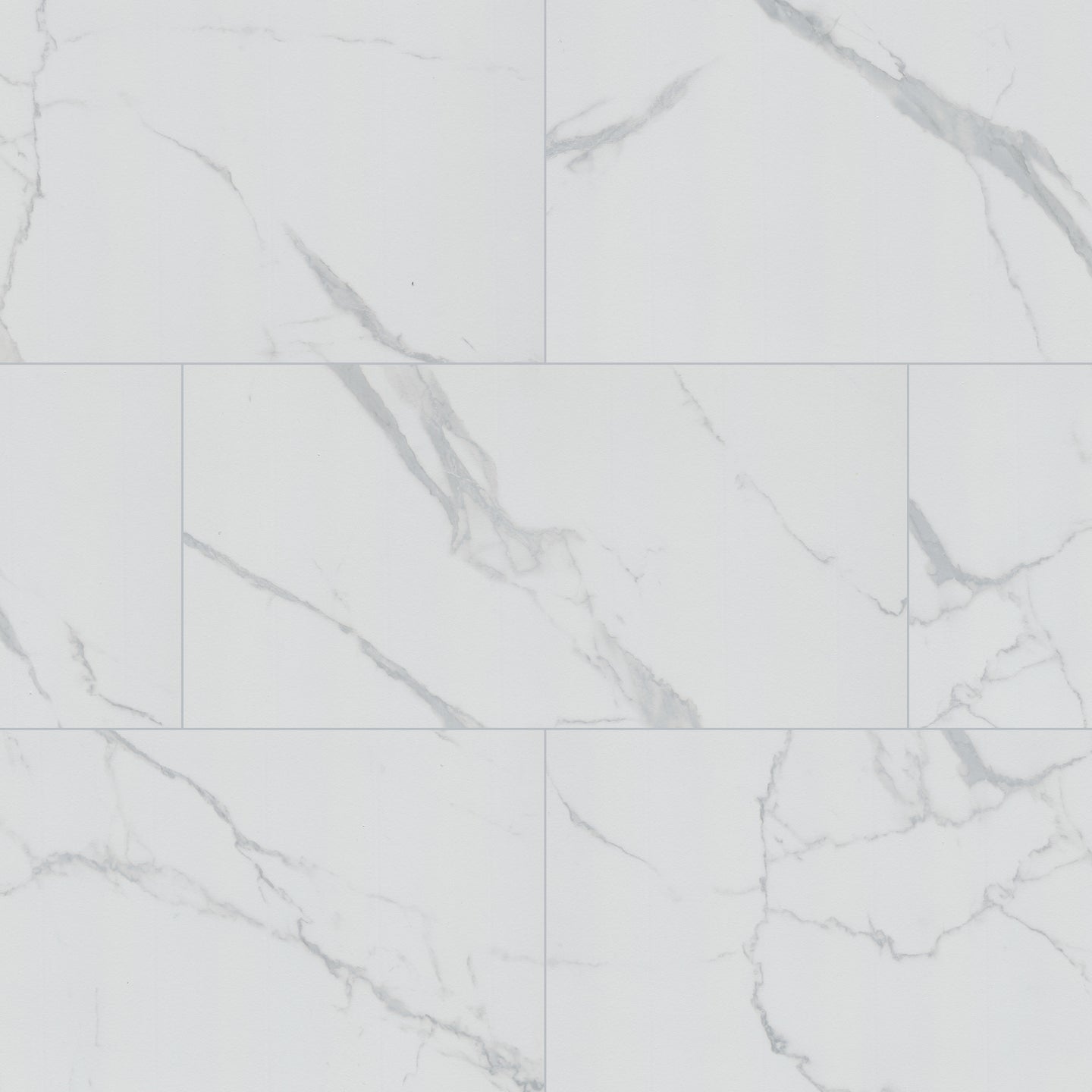 12x24 Roman Statuario Marble-Look Matte Smooth Porcelain Tile Soft White