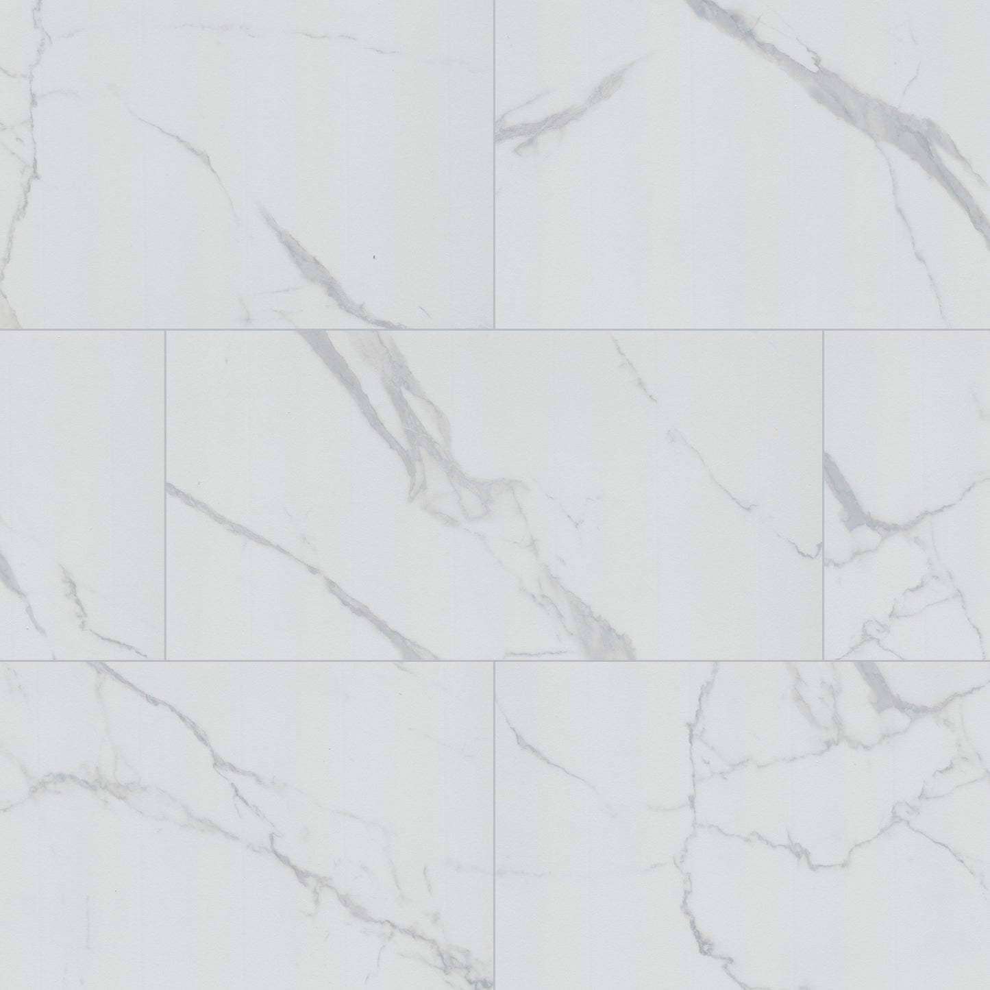 12x24 Roman Statuario Marble-Look Matte Smooth Porcelain Tile Soft White