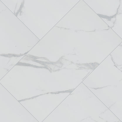12x24 Roman Statuario Marble-Look Matte Smooth Porcelain Tile Soft White