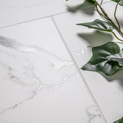 12x24 Roman Statuario Marble-Look Matte Smooth Porcelain Tile Soft White