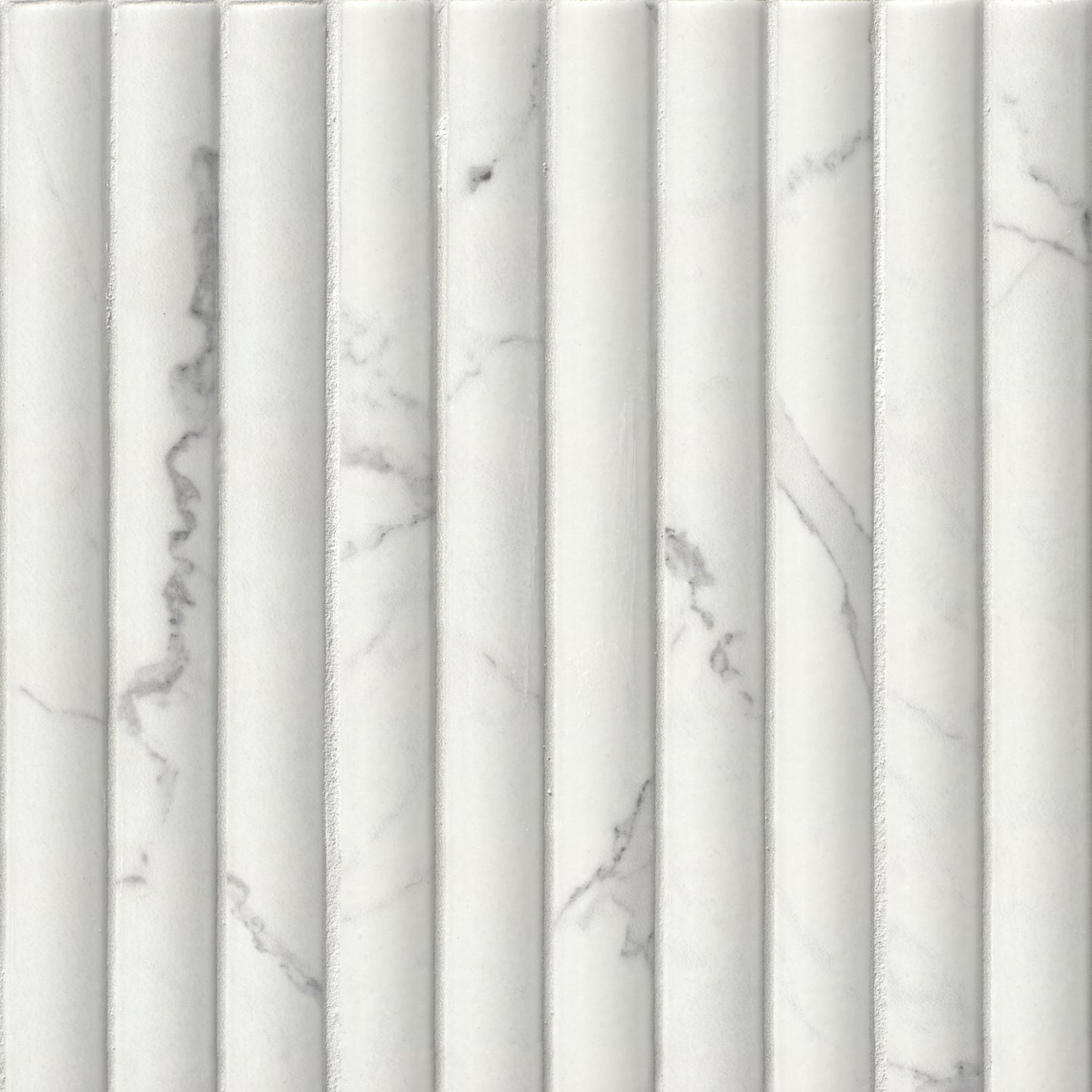 5x10 Scanalato Mosaic Marble-Look Satin 3D Geometric Faceted Porcelain Tile Soft White