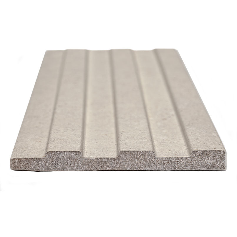 6x16 Sinfonia Mosaic Wood-Look Matte 3D Geometric Faceted Porcelain Tile Beige Sand