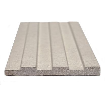 6x16 Sinfonia Mosaic Wood-Look Matte 3D Geometric Faceted Porcelain Tile Beige Sand