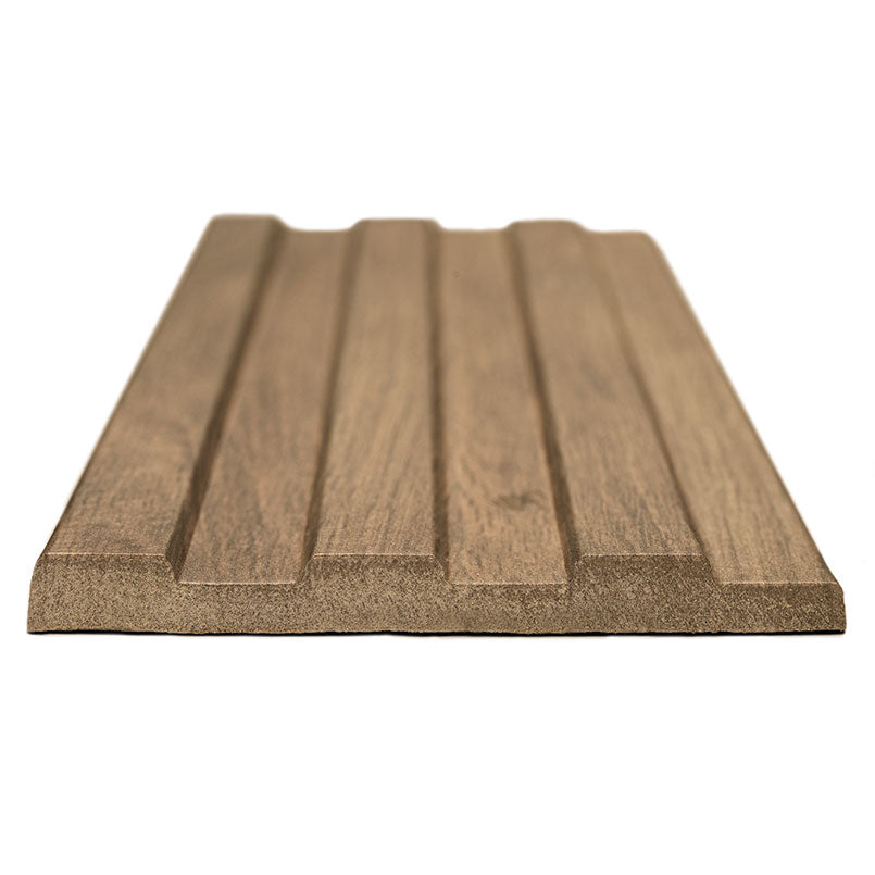 6x16 Sinfonia Mosaic Wood-Look Matte 3D Geometric Faceted Porcelain Tile Walnut Brown