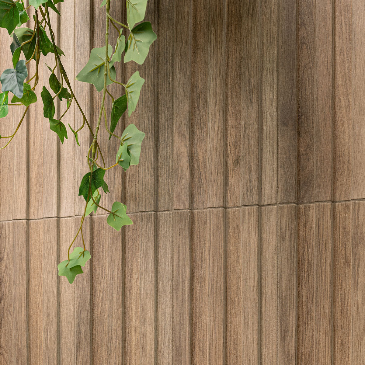 6x16 Sinfonia Mosaic Wood-Look Matte 3D Geometric Faceted Porcelain Tile Walnut Brown