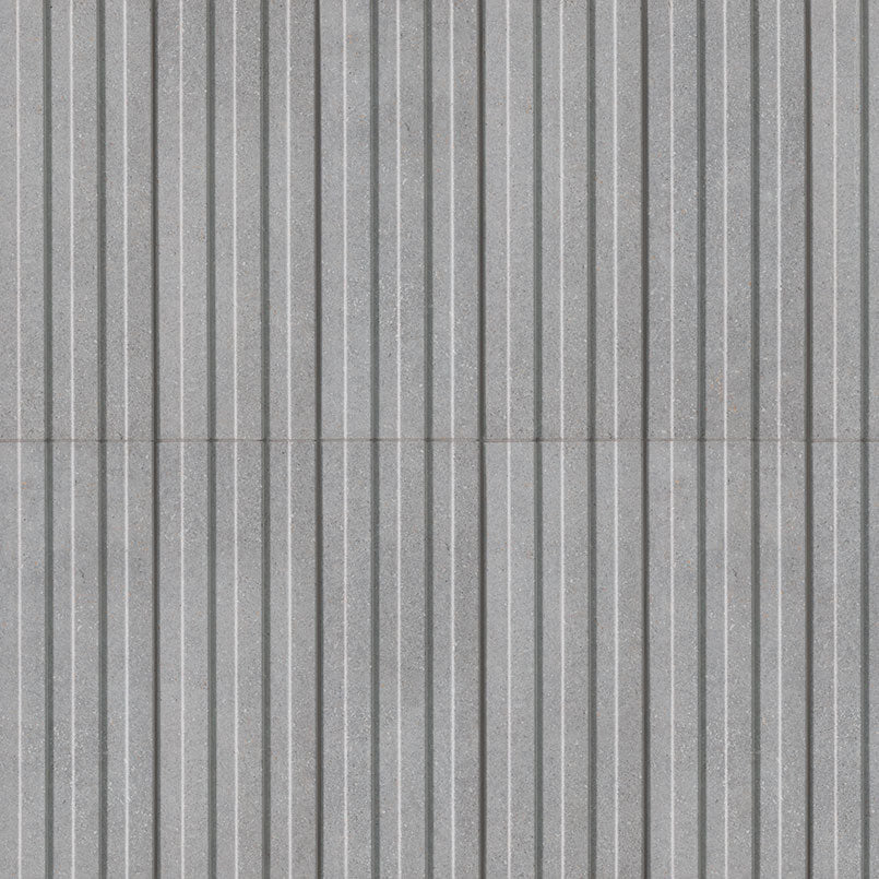 6x16 Sinfonia Mosaic Concrete-Look Matte 3D Geometric Faceted Porcelain Tile Grey Stone
