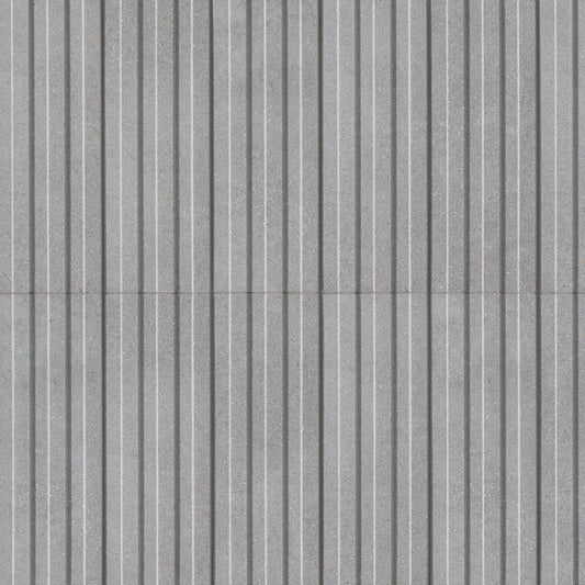 6x16 Sinfonia Mosaic Concrete-Look Matte 3D Geometric Faceted Porcelain Tile Grey Stone