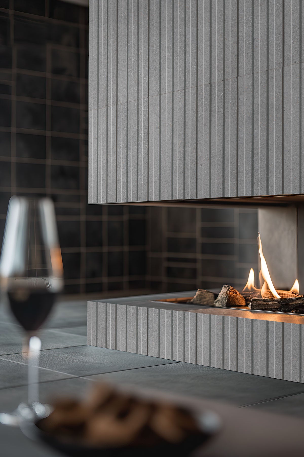 6x16 Sinfonia Mosaic Concrete-Look Matte 3D Geometric Faceted Porcelain Tile Grey Stone
