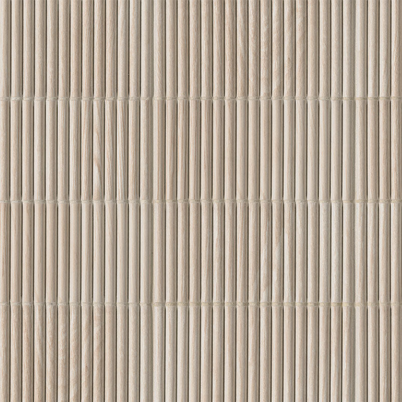 4.5x9 Sinfonia Mosaic Wood-Look Matte 3D Geometric Linear Porcelain Tile Beige Wood