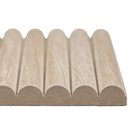 4.5x9 Sinfonia Mosaic Wood-Look Matte 3D Geometric Linear Porcelain Tile Beige Wood