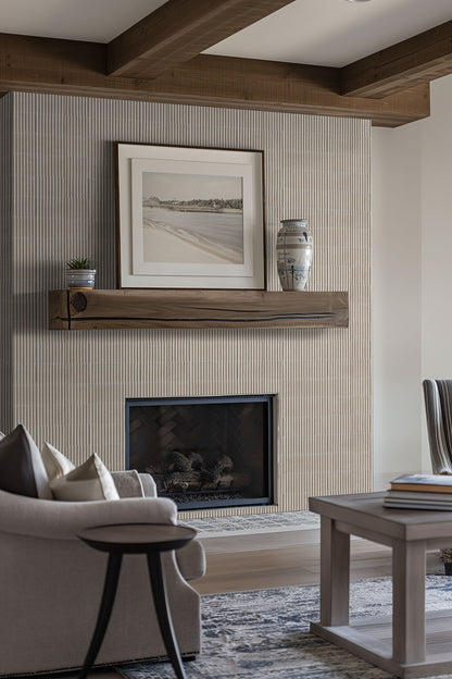 4.5x9 Sinfonia Mosaic Wood-Look Matte 3D Geometric Linear Porcelain Tile Warm Taupe