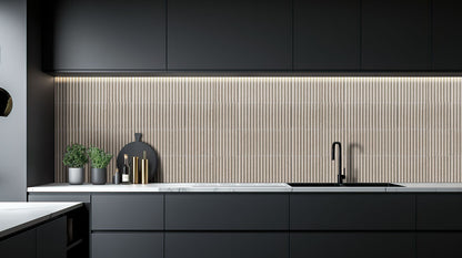 4.5x9 Sinfonia Mosaic Wood-Look Matte 3D Geometric Linear Porcelain Tile Warm Taupe