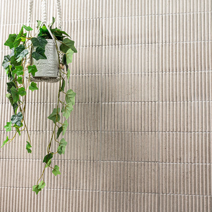 4.5x9 Sinfonia Mosaic Wood-Look Matte 3D Geometric Linear Porcelain Tile Warm Taupe