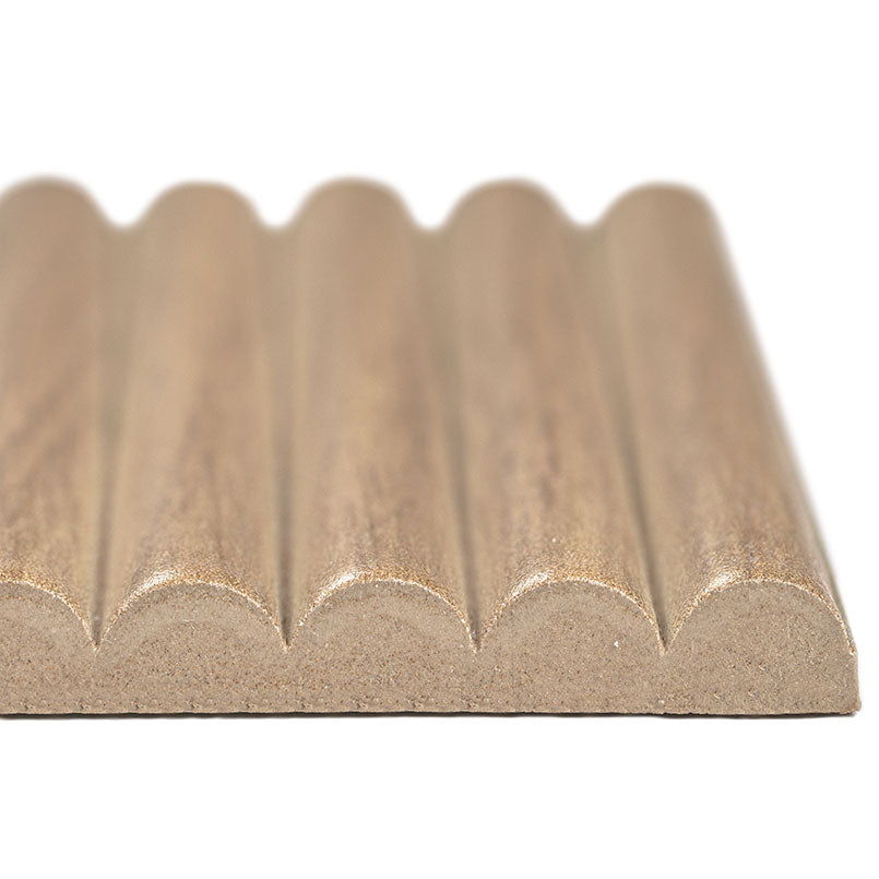 4.5x9 Sinfonia Mosaic Wood-Look Matte 3D Geometric Linear Porcelain Tile Warm Walnut