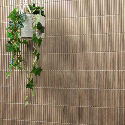 4.5x9 Sinfonia Mosaic Wood-Look Matte 3D Geometric Linear Porcelain Tile Warm Walnut