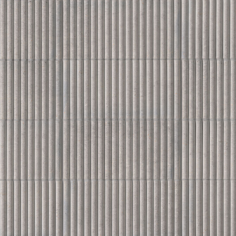 4.5x9 Sinfonia Mosaic Wood-Look Matte 3D Geometric Linear Porcelain Tile Cool Cement