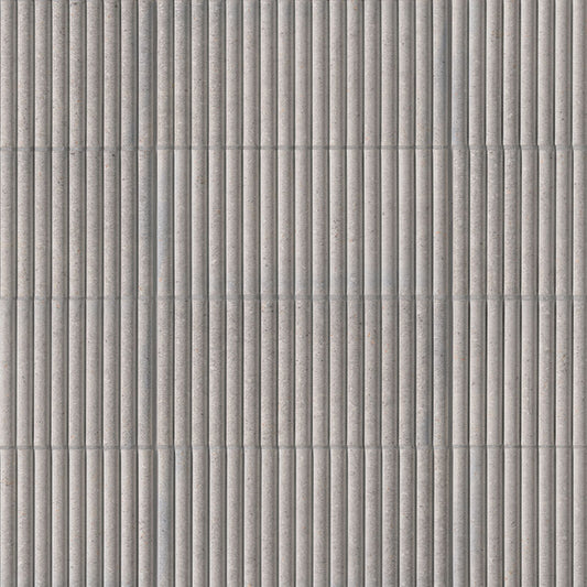4.5x9 Sinfonia Mosaic Wood-Look Matte 3D Geometric Linear Porcelain Tile Cool Cement