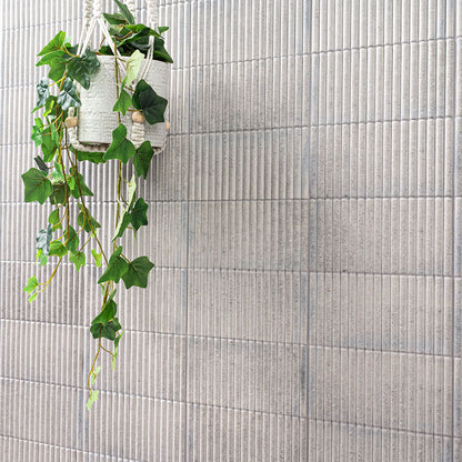 4.5x9 Sinfonia Mosaic Wood-Look Matte 3D Geometric Linear Porcelain Tile Cool Cement