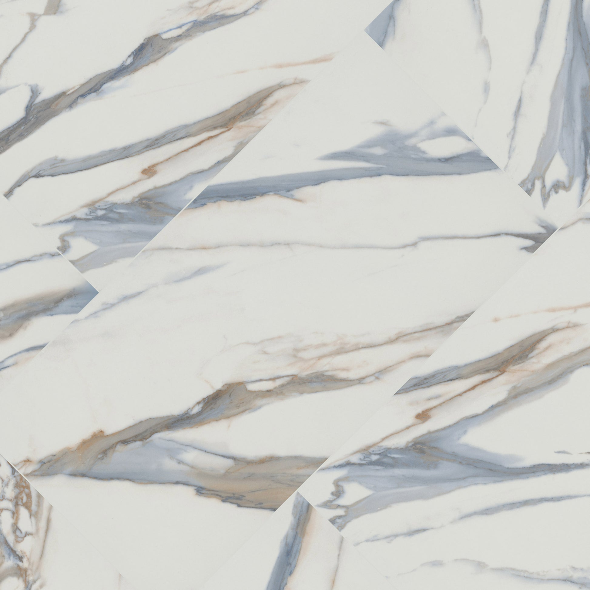 24x48 Valesia Marble-Look Polished Smooth Porcelain Tile White Blue