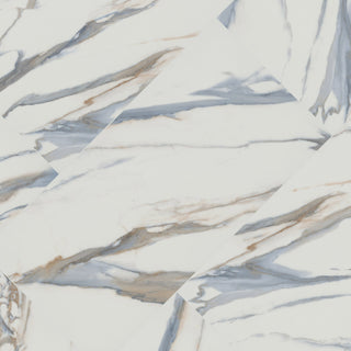 White Blue - 24x48 Valesia Marble-Look Polished Smooth Porcelain Tile