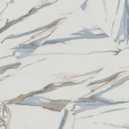 24x48 Valesia Marble-Look Polished Smooth Porcelain Tile