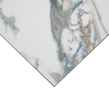 24x48 Valesia Marble-Look Polished Smooth Porcelain Tile White Blue