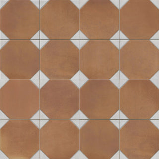 13x13 Via Octagon Patterned Encaustic-Look Matte Smooth Porcelain Tile
