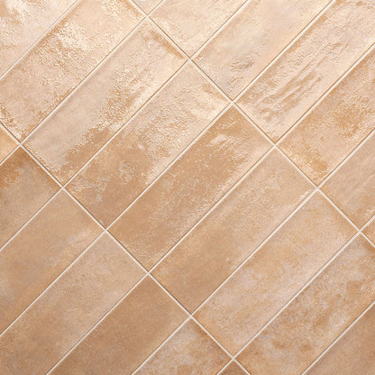 4x12 Village Natural-Look Matte Textured Ceramic Tile Sand Beige