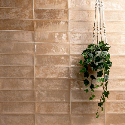 4x12 Village Natural-Look Matte Textured Ceramic Tile Sand Beige