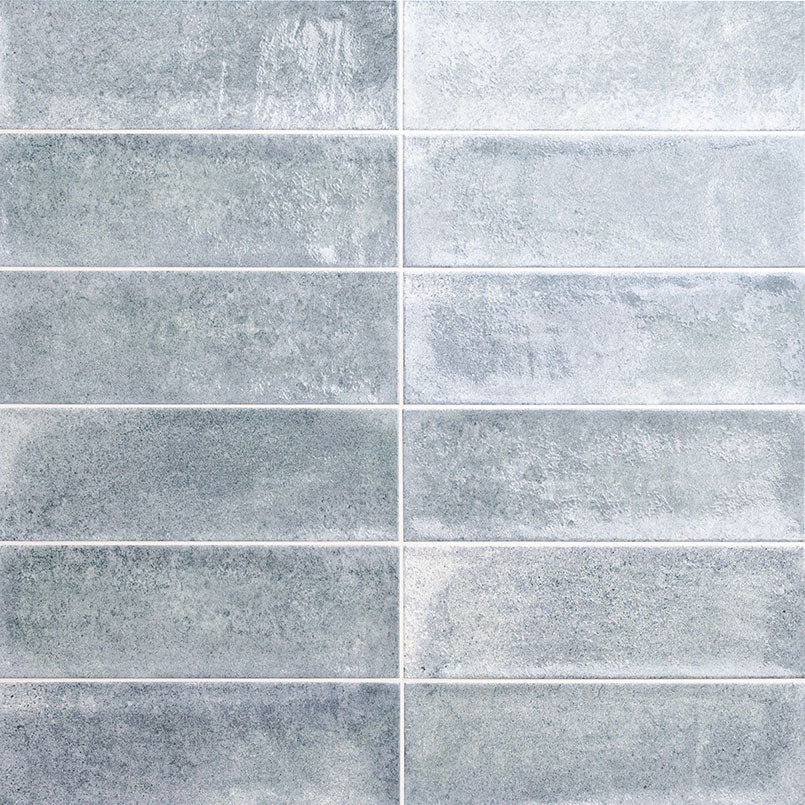 4x12 Village Natural-Look Matte Textured Ceramic Tile Ice Grey