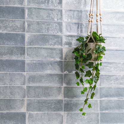4x12 Village Natural-Look Matte Textured Ceramic Tile Ice Grey
