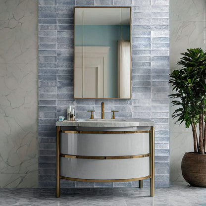 4x12 Village Natural-Look Matte Textured Ceramic Tile Ice Grey