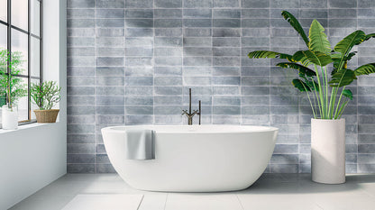 4x12 Village Natural-Look Matte Textured Ceramic Tile Ice Grey