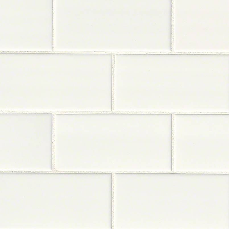 3X6 Class Solid-Color Glossy Smooth Ceramic Tile Soft White