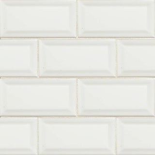 3x6 Domino Solid-Color Glossy Beveled Porcelain Tile